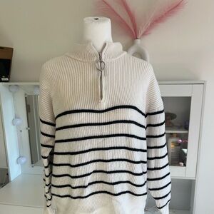 Striped Black and White Women's Sweater